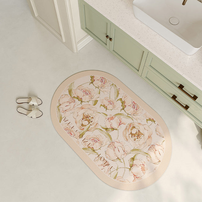 4design romantic flower bath mat