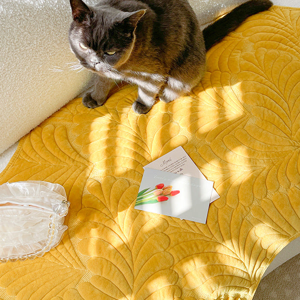 3color leaf stitch sofa cover