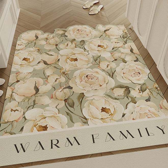 4design romantic flower door mat