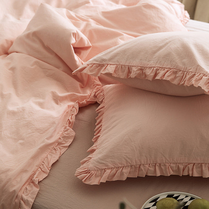 12color simple cotton frill bedlinen set