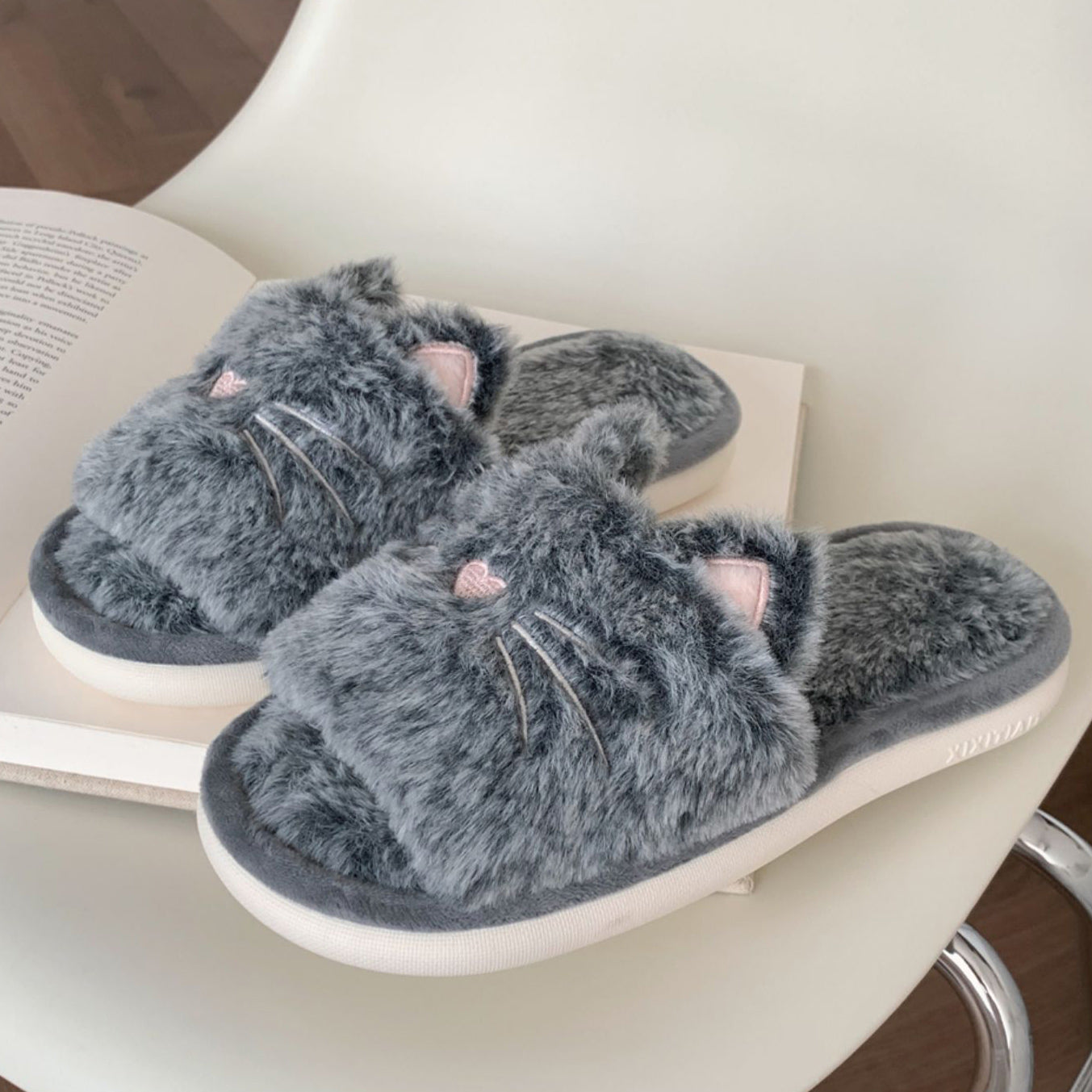 3color fur cat roomshoes