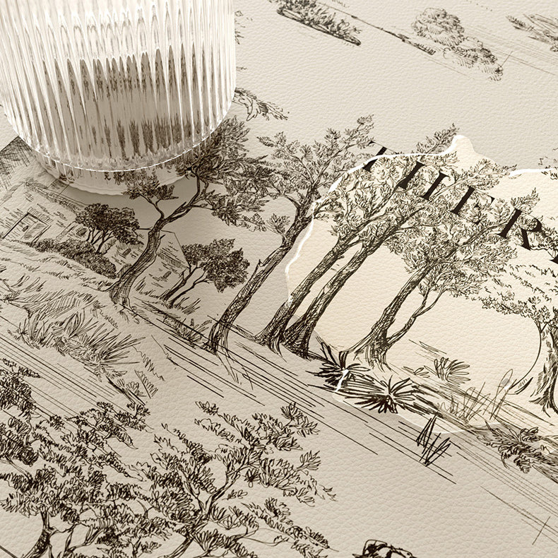 2design black toile de Jouy square table mat