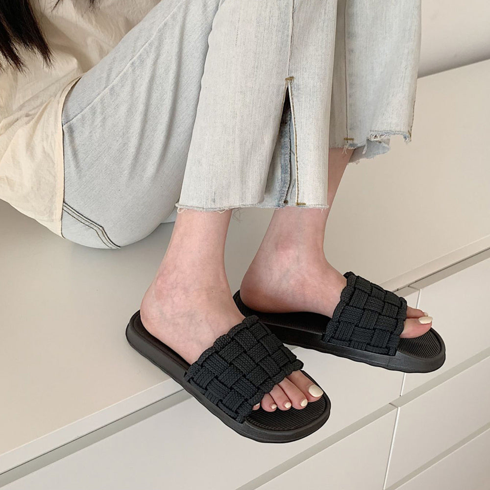 3color knit rubber roomshoes