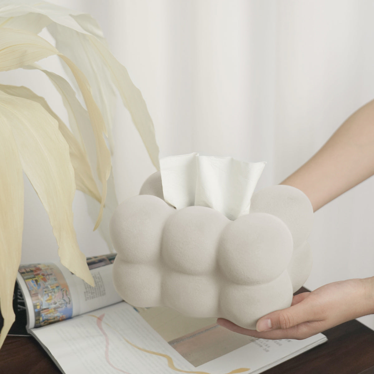 3color furry cloud tissue case