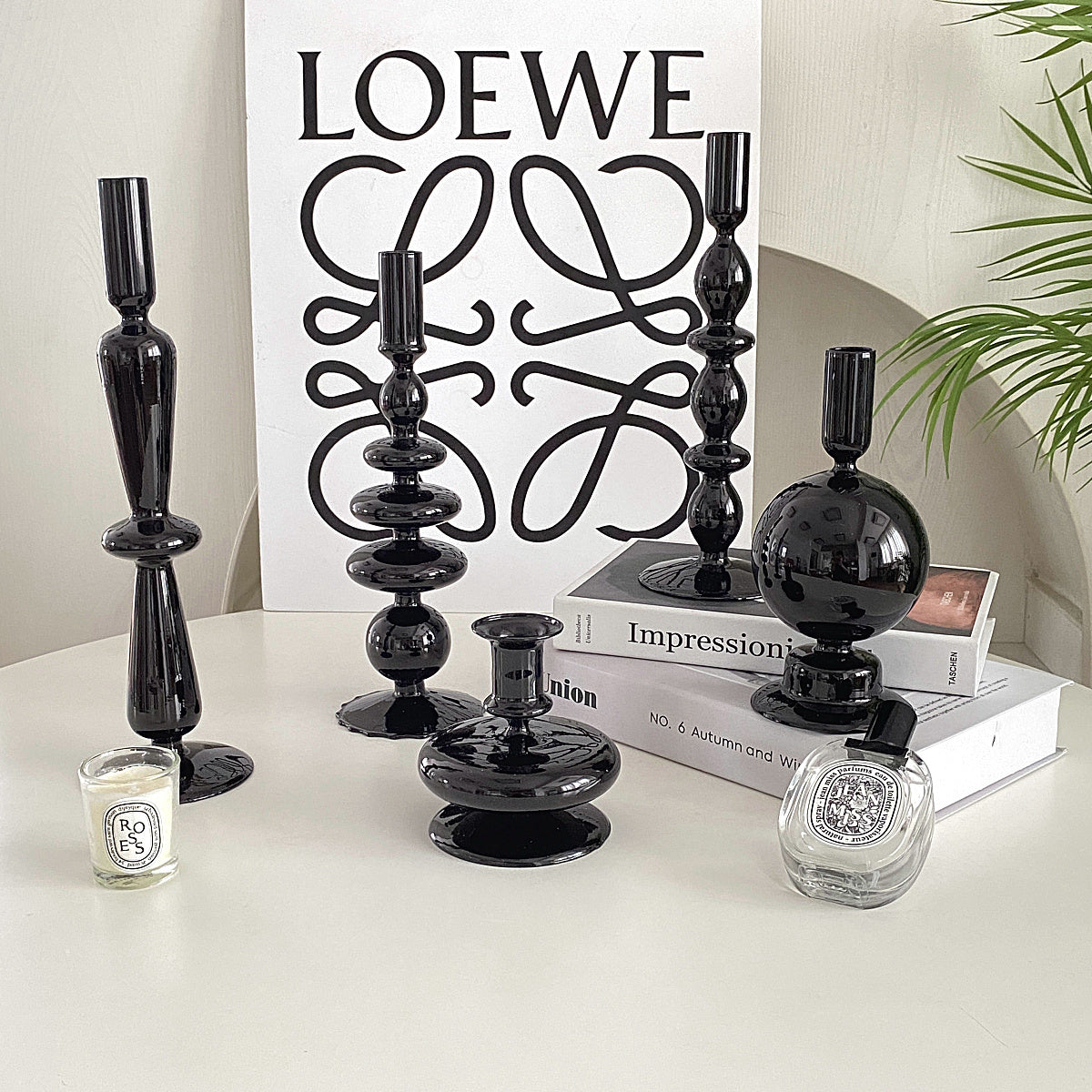 5design black candlestick