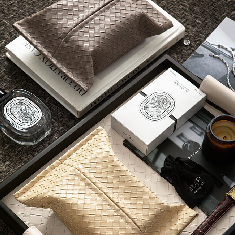 6color leather braided tissue case