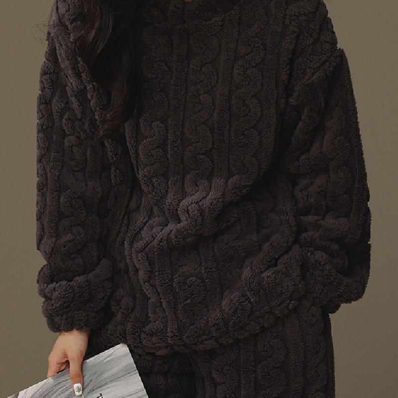 2color sweater pattern fluffy roomwear