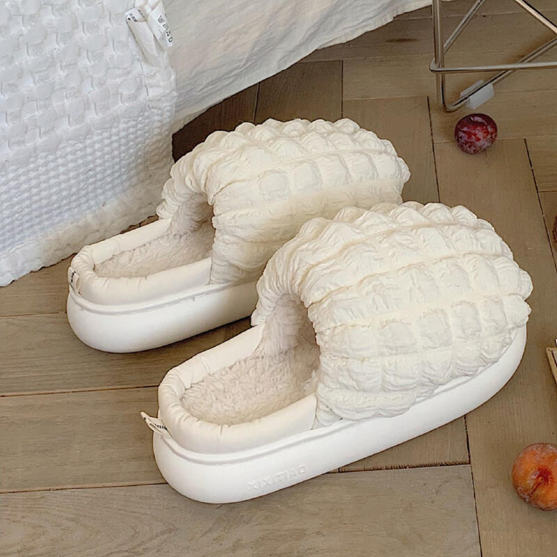 2color quilted down platform roomshoes