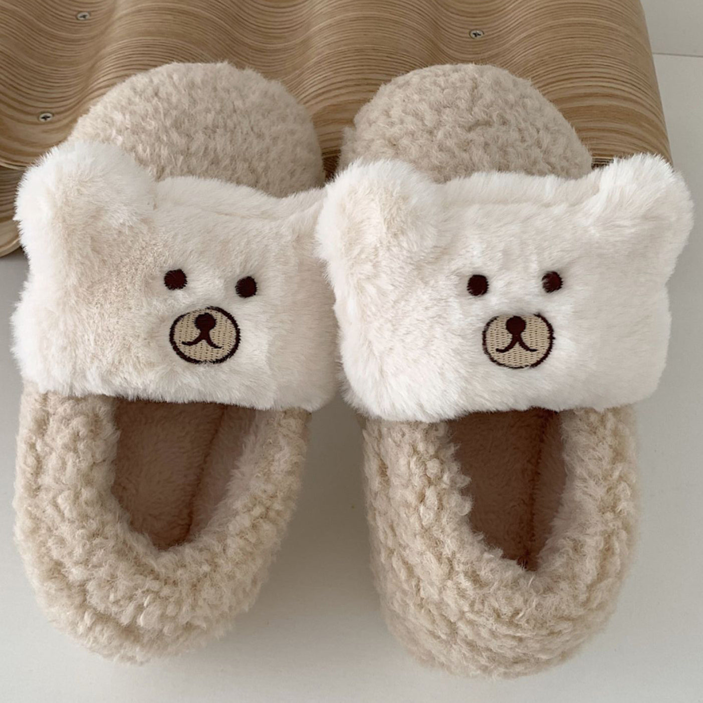 4color fur bear roomshoes