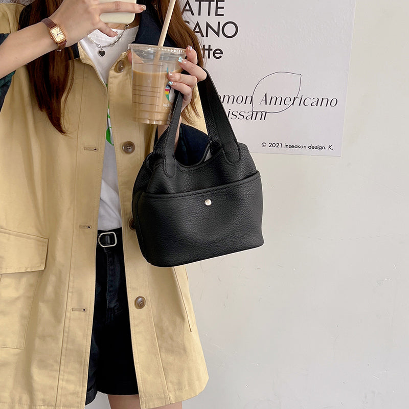 3color autumn mini leather bag