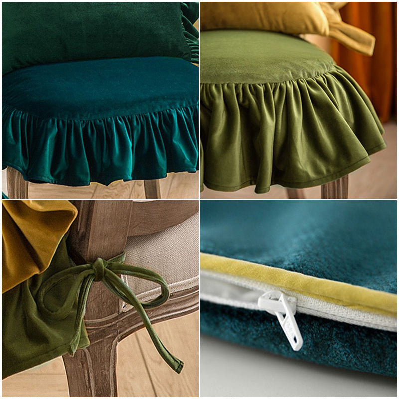 6color velvet frill chair cushion