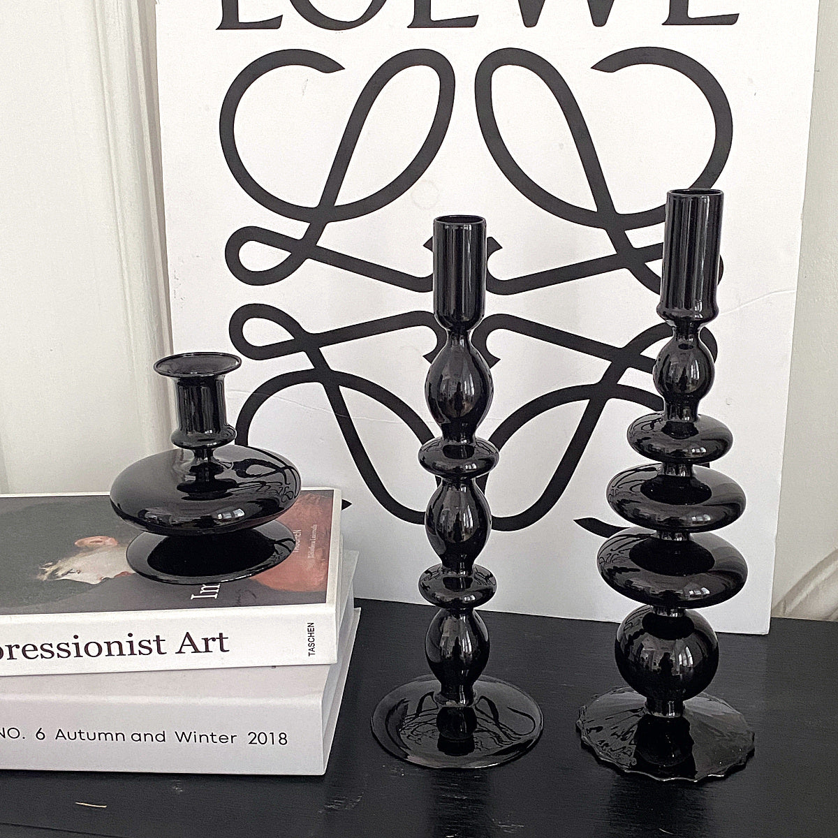 5design black candlestick