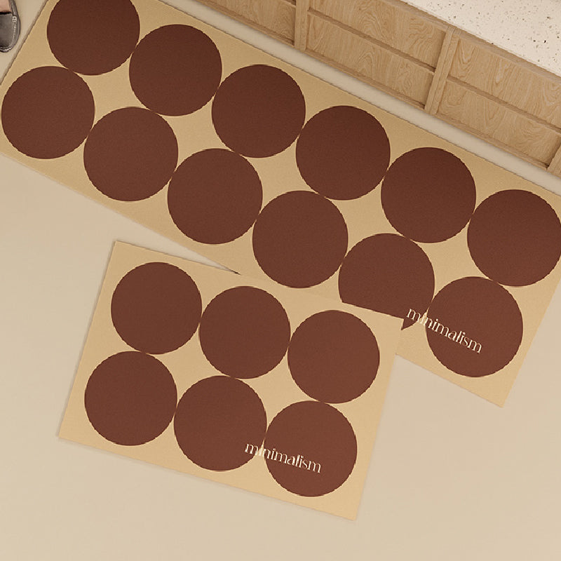 brown circle minimalism kitchen mat