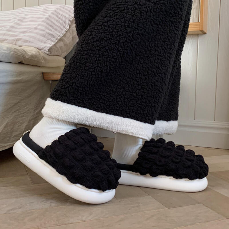 2color quilted down platform roomshoes