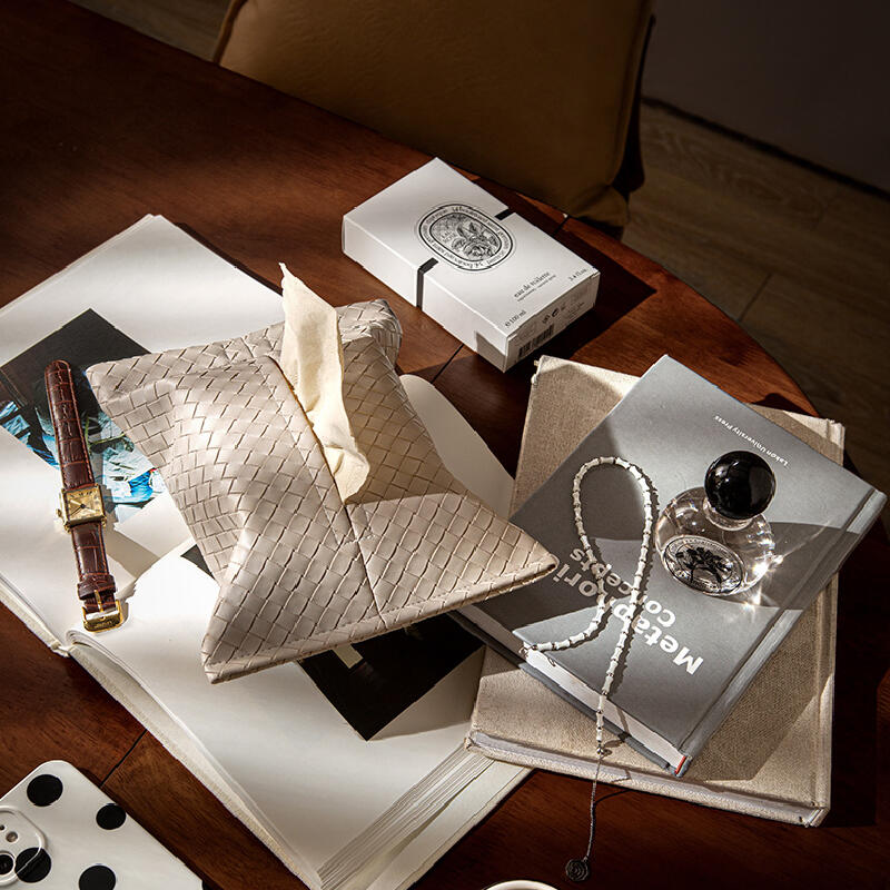 6color leather braided tissue case