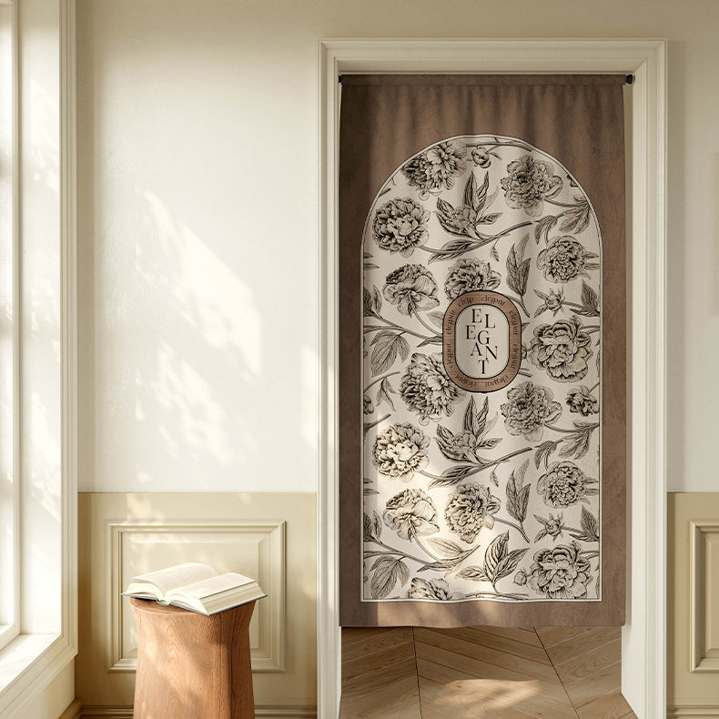 elegant black flower curtain