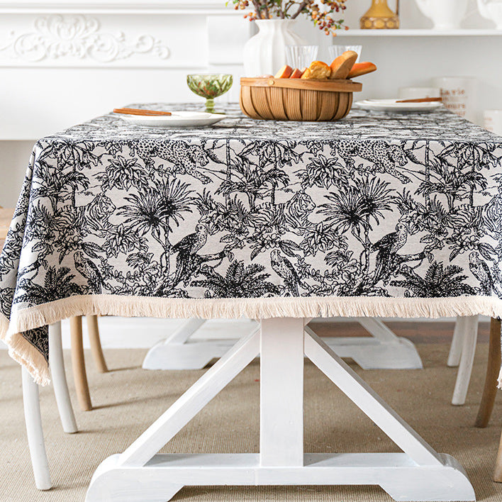 black jungle table cloth