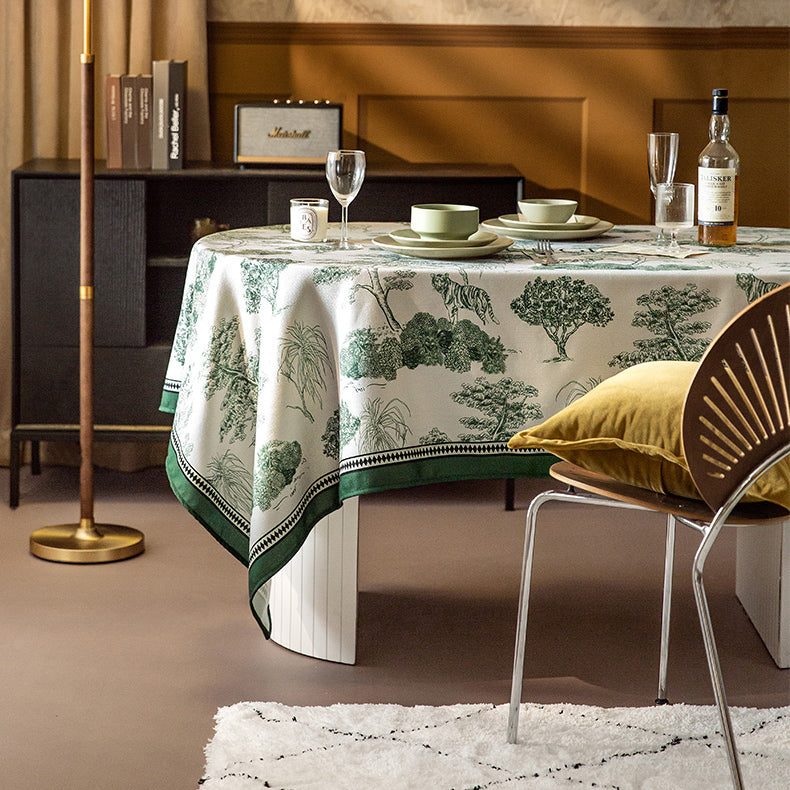 green jungle logo table cloth