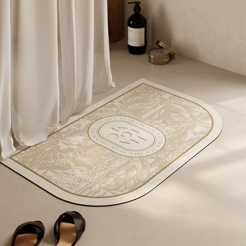 beige elegance logo bath mat