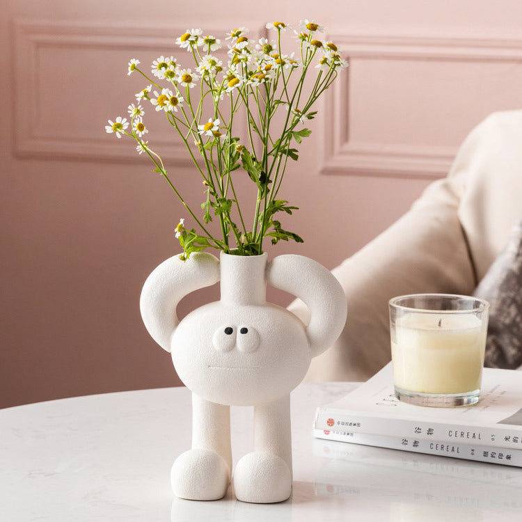 white big foot vase