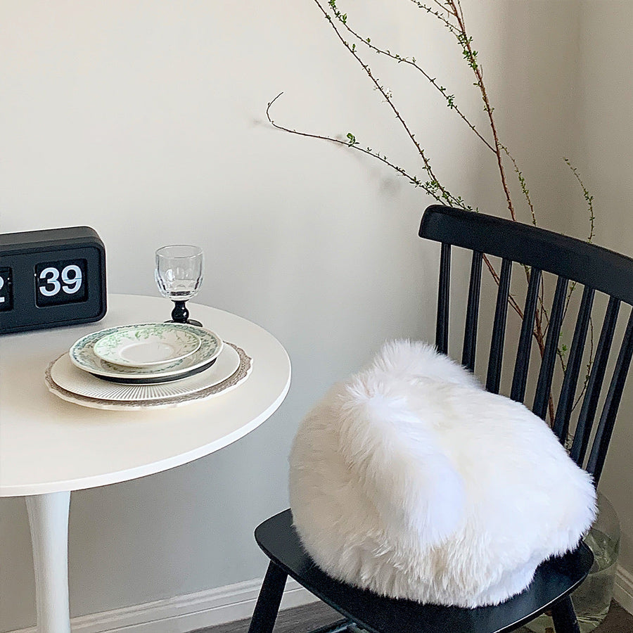 white round rabbit cushion