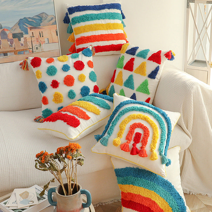 6design colorful rainbow cushion