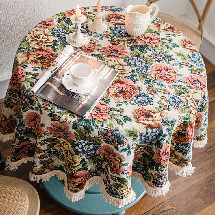 french garden flower table cloth