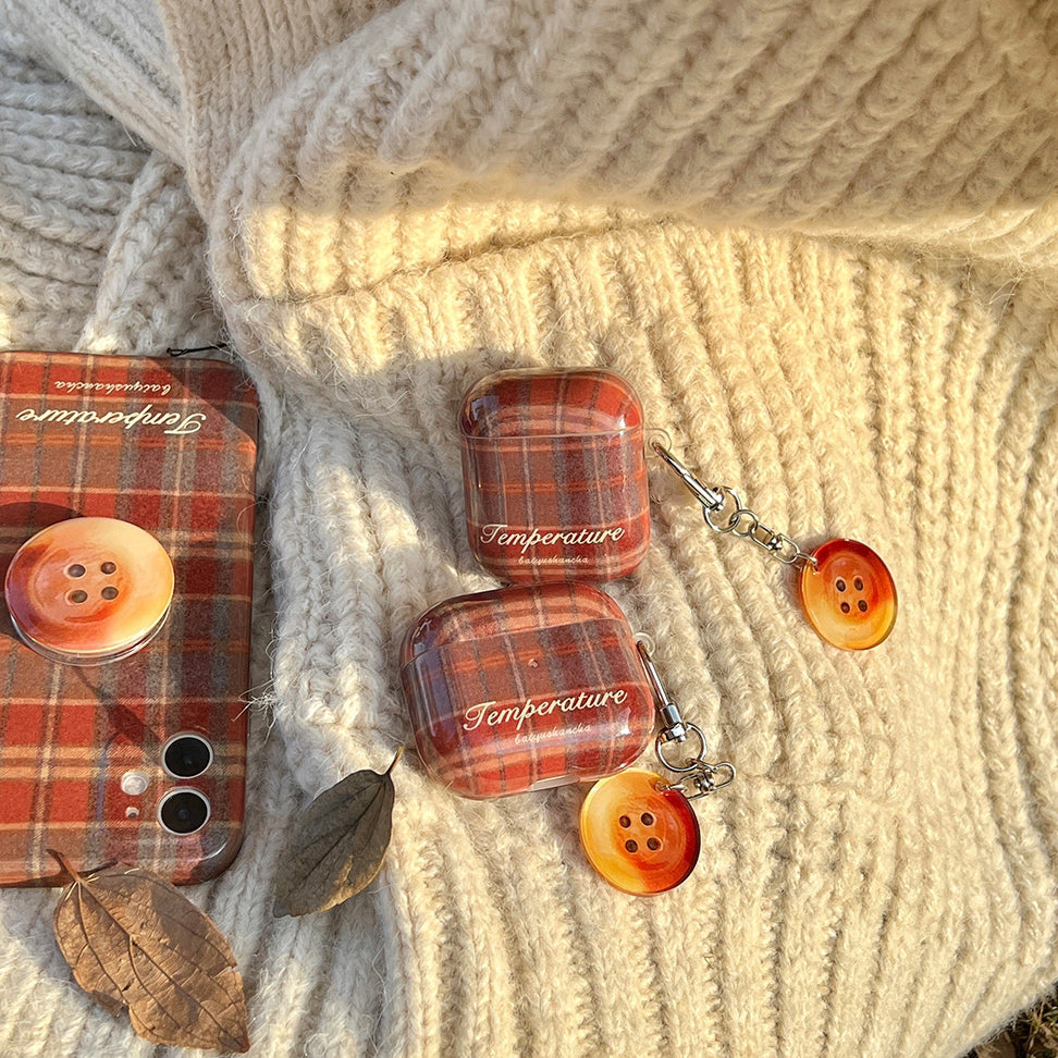 brown check Airpods case