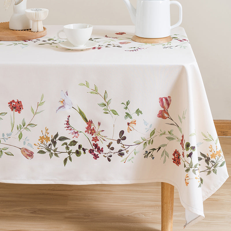 botanical flower table cover