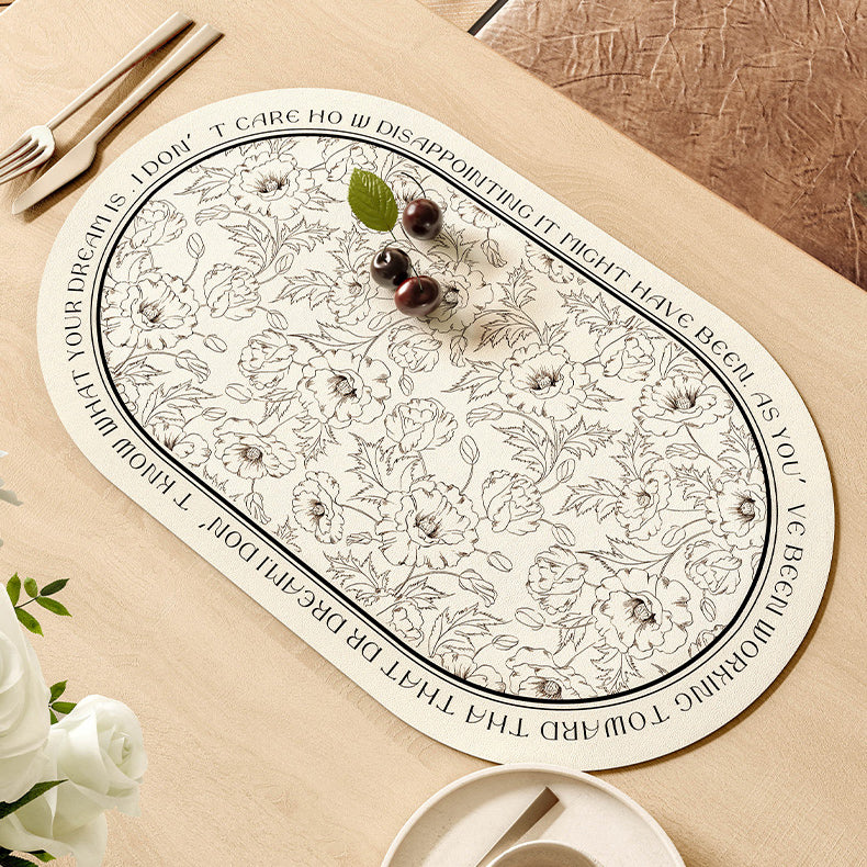 monotone dream simple flower place mat