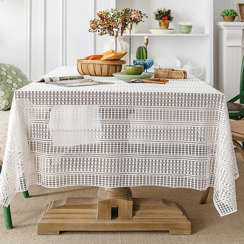 retro white lace table cover