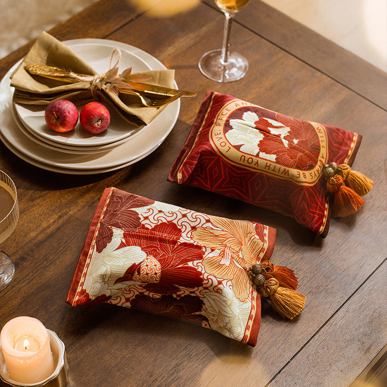 2design red flower tissue case