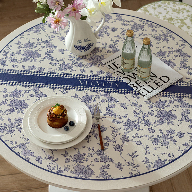 2color french flower velvety table mat