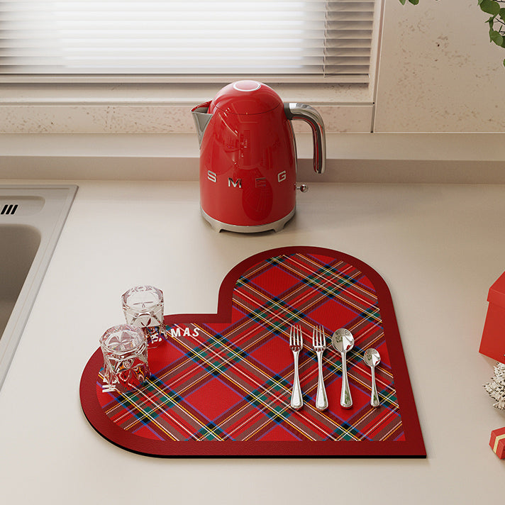 2design red check sink mat