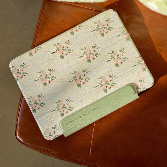 retro flower iPad case