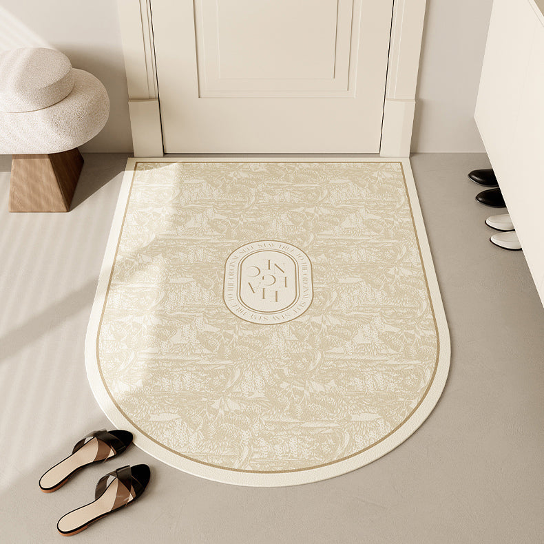 beige elegance logo door mat