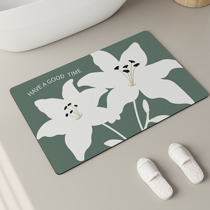 4color lily bath mat