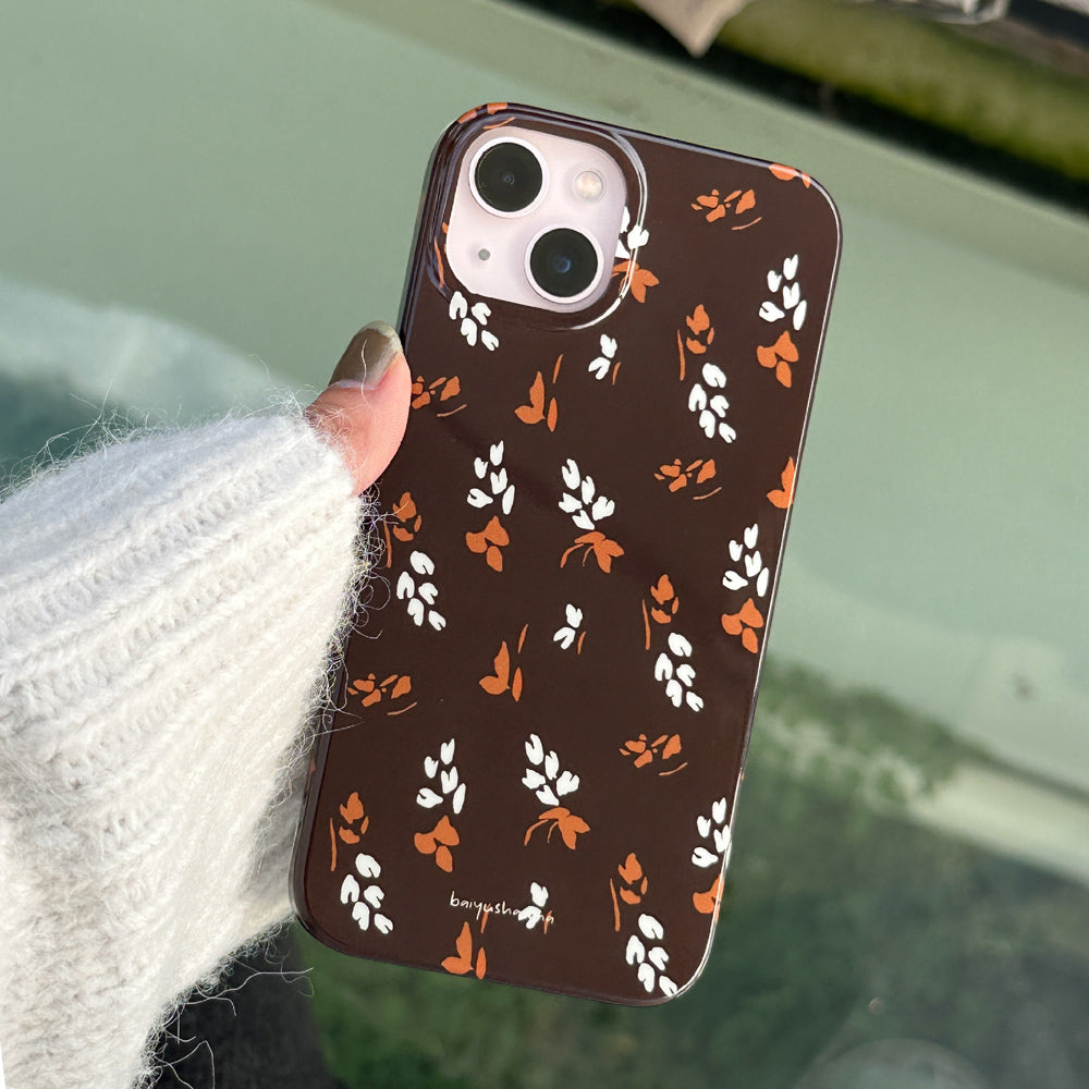 brown leaf iPhone case