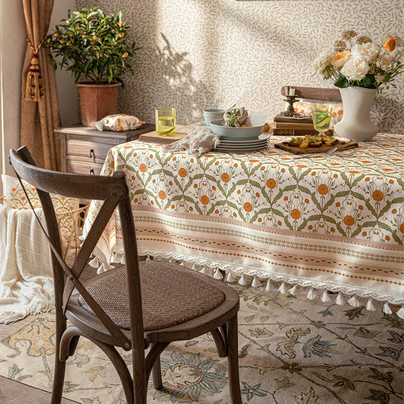 orange margarita table cloth