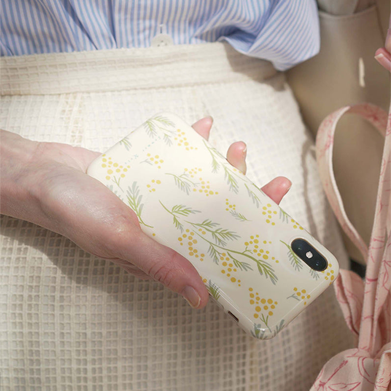 yellow mimosa iPhone case