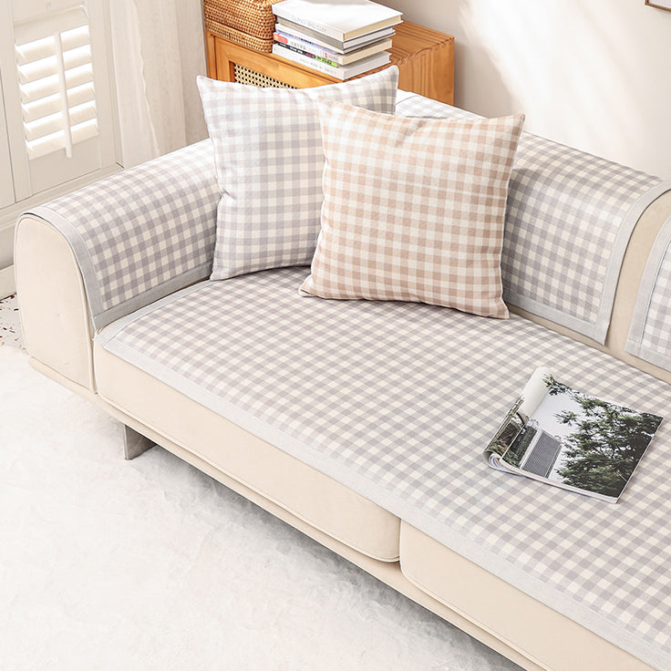 6color pail gingham check sofa cover