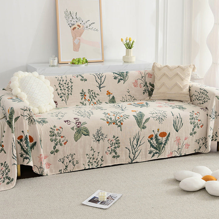 reversible botanical sofa cover