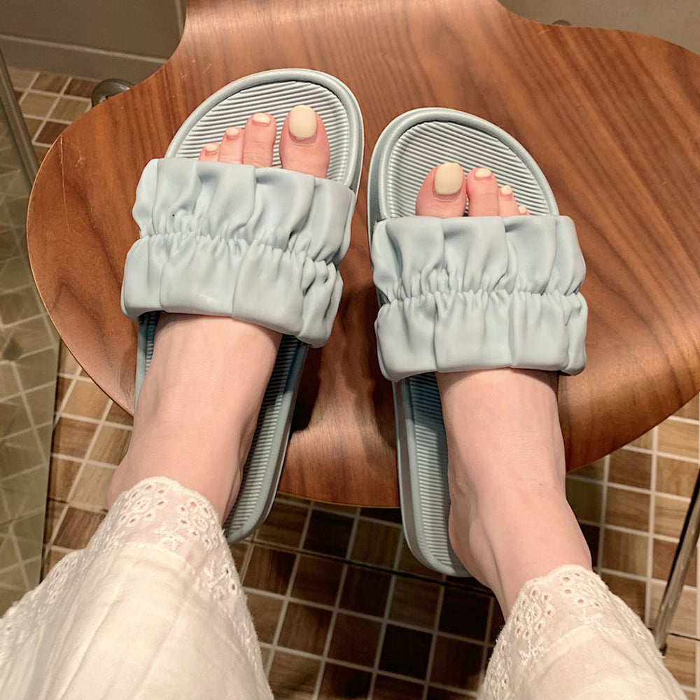 3color gather rubber roomshoes