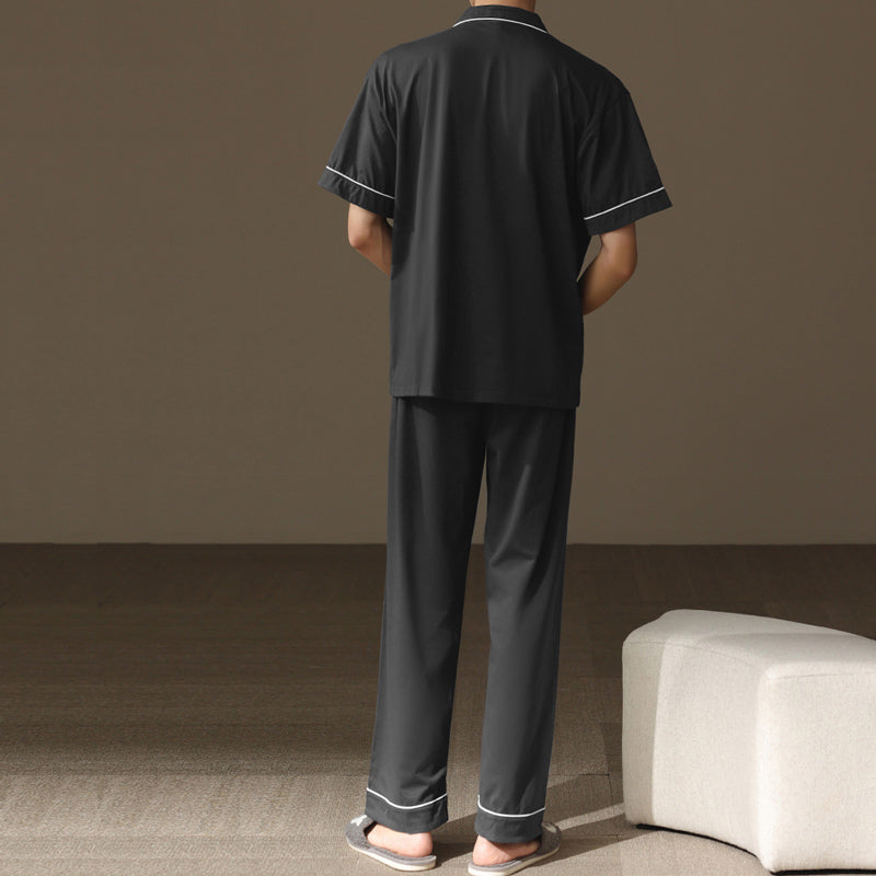 piping charcoal gray pair roomwear