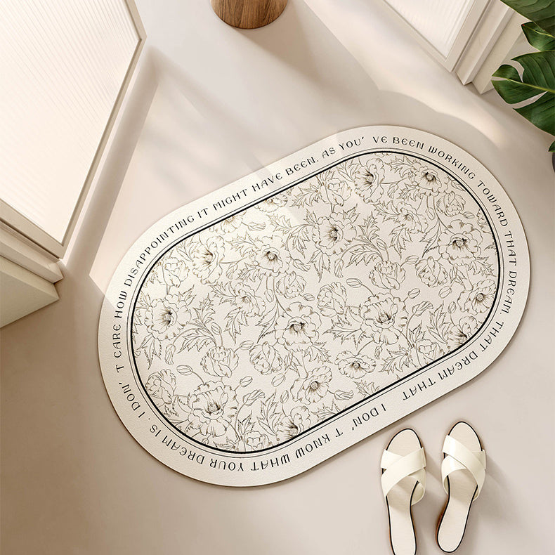 monotone dream simple flower bath mat