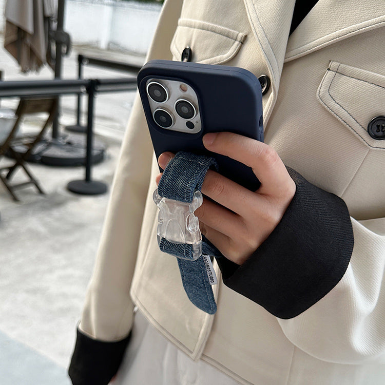 indigo blue denim belt iPhone case