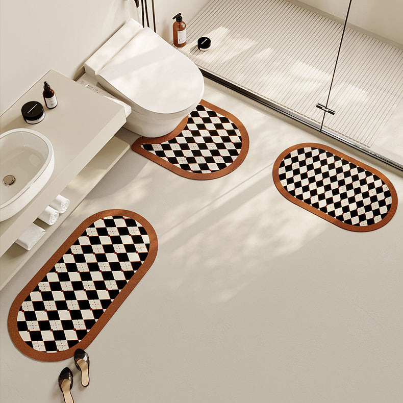 2color diamond checker toilet mat