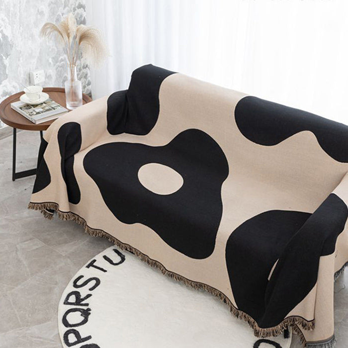 monotone big flower sofa cover