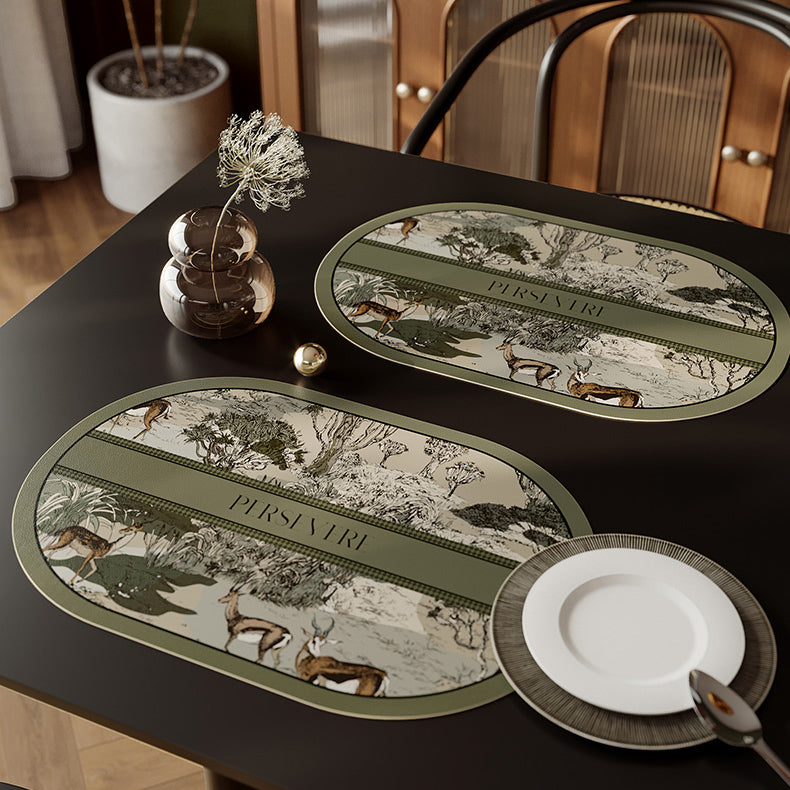 green persevere logo place mat