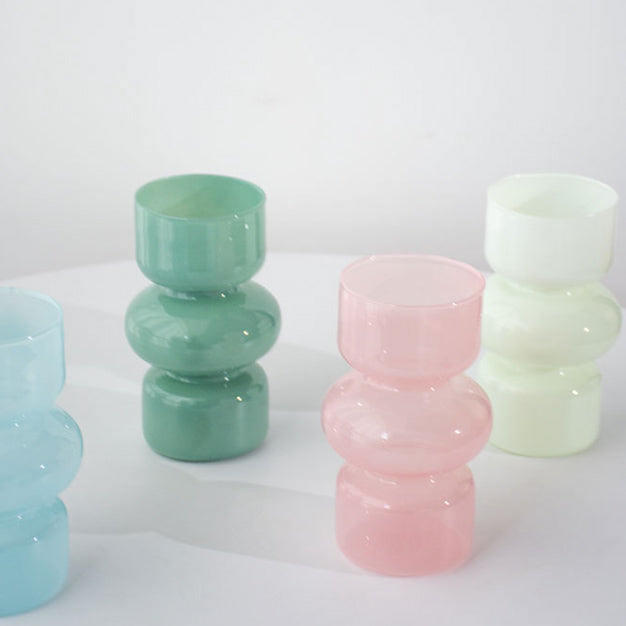6color constriction glass vase